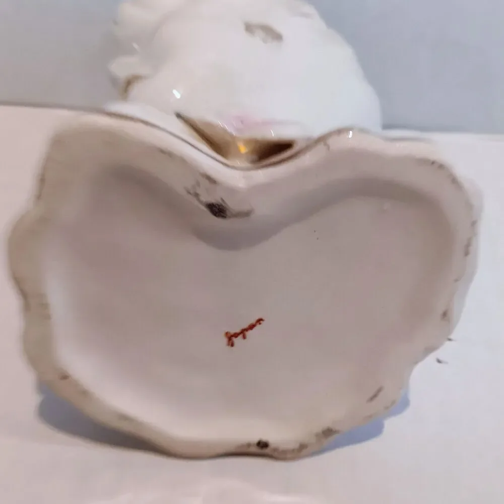 Vintage Glamour Girl Porcelain Head Vase-1950s-Applied Rose-Gold Accents - Picture 7 of 10